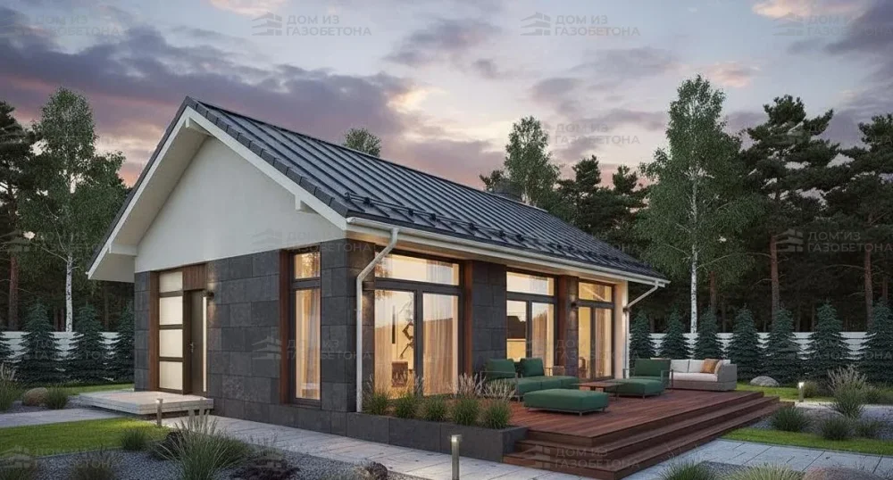 Проект Одноэтажный дом 8 на 17, 104 м2