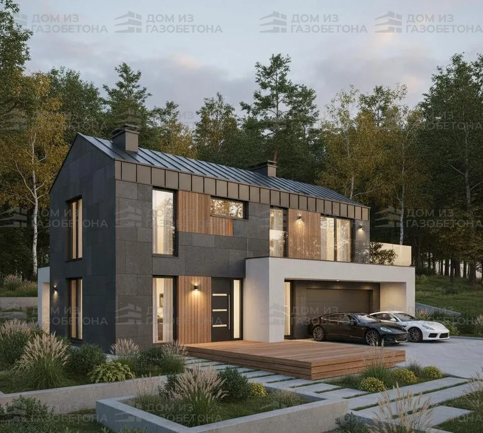 Проект Двухэтажный дом 13 на 13, 185 м2