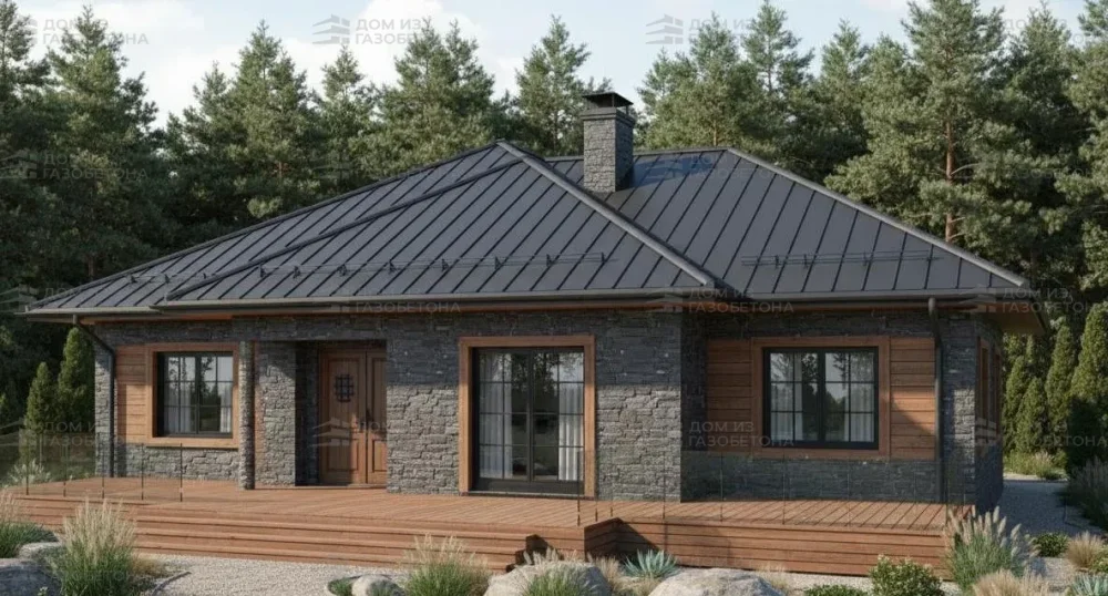 Проект Одноэтажный дом 14 на 15, 129 м2