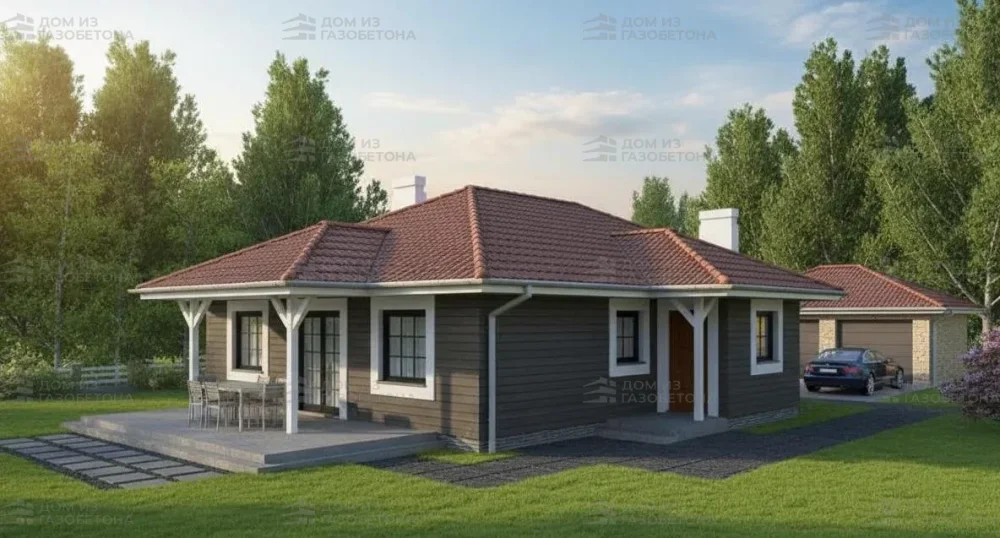 Проект Одноэтажный дом 17 на 15, 127 м2