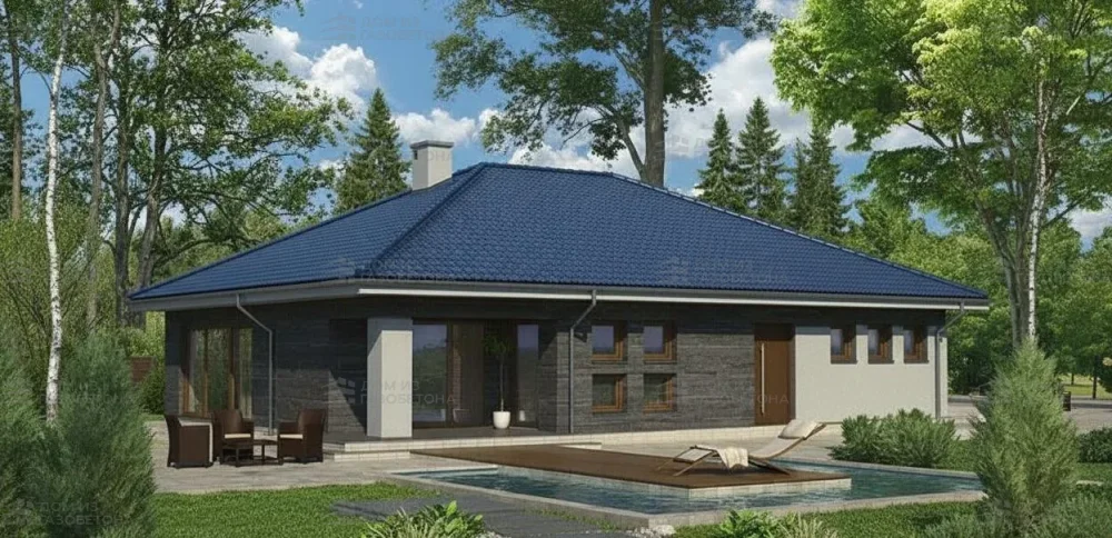 Проект Одноэтажный дом 12 на 19, 162 м2