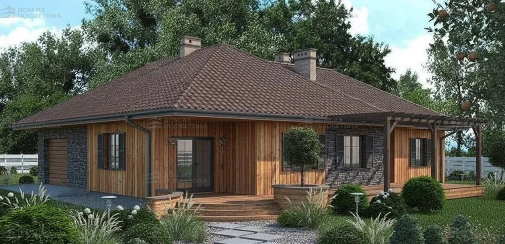 Проект Одноэтажный дом 17 на 19, 173 м2